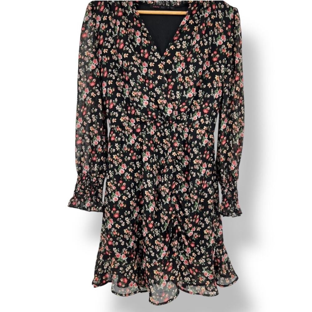 Fraiche by J Ditsy Floral Mini Long Sleeve Dress Women’s M Flirty